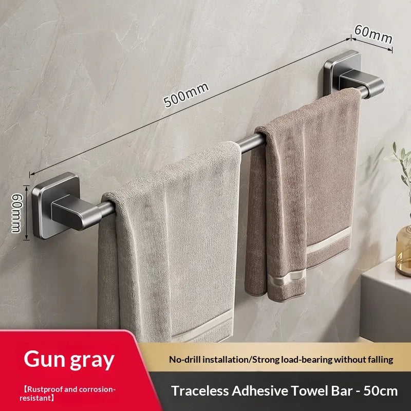Hot Bathroom Hand Towel Rack Towel Holder Wall Mount No Drill Mount 30/40/50cm Towel Bar Plastic ABS Single Bar 2 Tier Apartment Peaceful Pleasures Health and Wellness