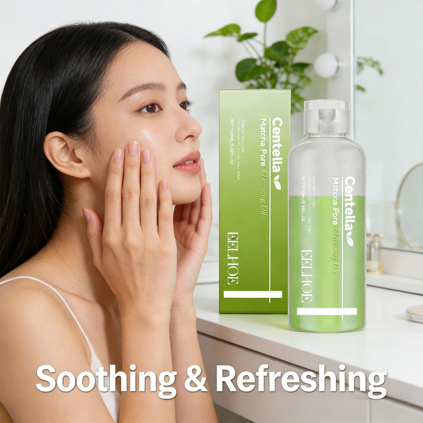 Matcha Cleansing Oil Gentle Remove Blackhead Shrink Pore Refreshing Control Oil Moisturizing Face Makeup Remover Oil Skin Care Peaceful Pleasures Health and Wellness