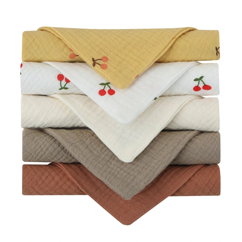 5-Pack Baby Cotton Gauze Washcloths – Soft Burp & Bath Towel