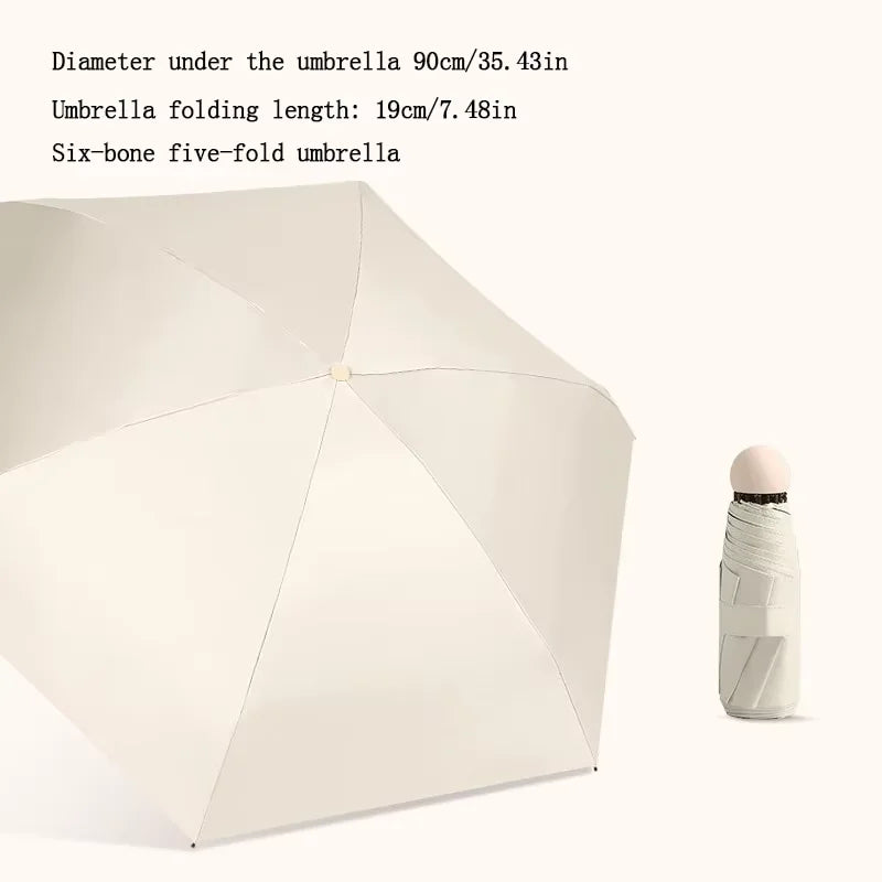 CLOUDIA Mini Capsule Umbrella – UV & Rain Protection
