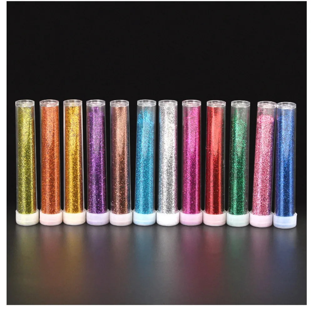 12 colors of glitter suitable for painting handicrafts droppings candle making glitter for decorative droppings party decoration Peaceful Pleasures Health and Wellness
