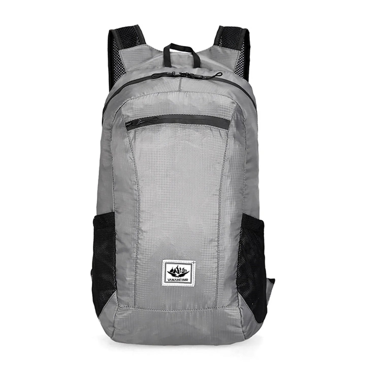 Foldable Waterproof Backpack Large Capacity Lightweight Travel Sports Bag for Hiking Commuting Gym Use Peaceful Pleasures Health and Wellness Light Grey