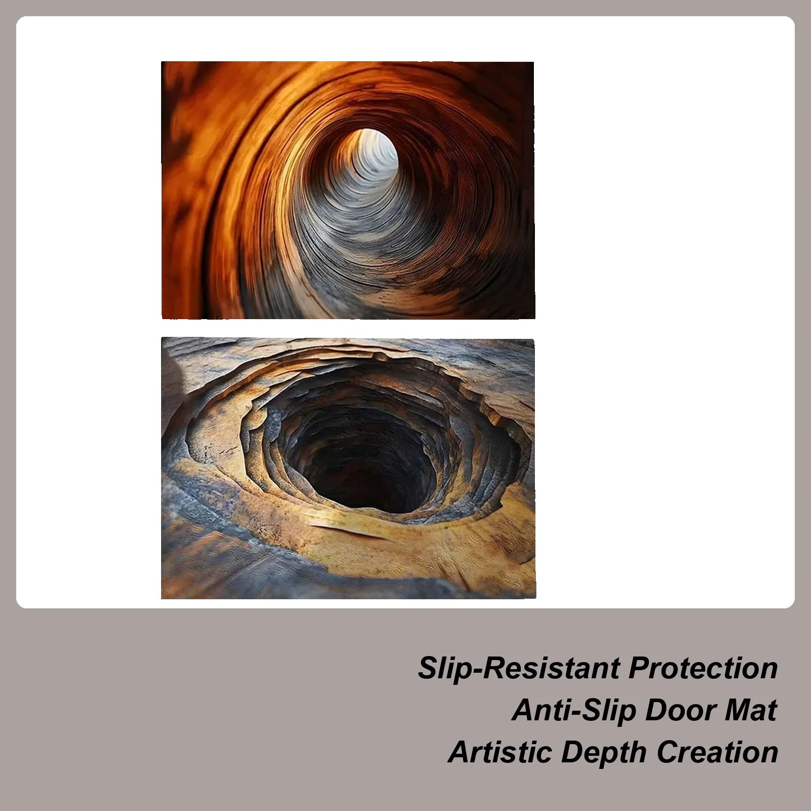 Bathroom Rug Abstract Non Slip Absorbent 3D Hole Optical Illusion Area Rug For Bedroom Study Guesthouse Front Door Sofa Side Peaceful Pleasures Health and Wellness