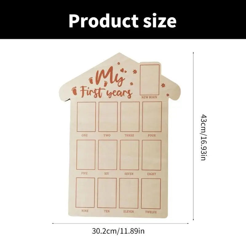 Baby First Year Photo Display Board – 12 Month Picture Frame