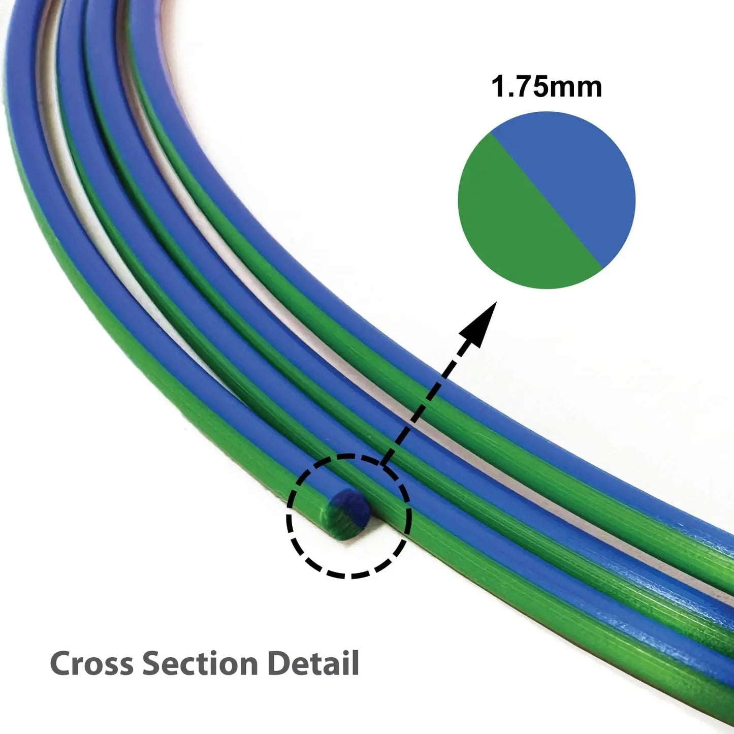 Silk Dual-Color PLA Filament 1.75mm | 2-in-1 Coextrusion FDM