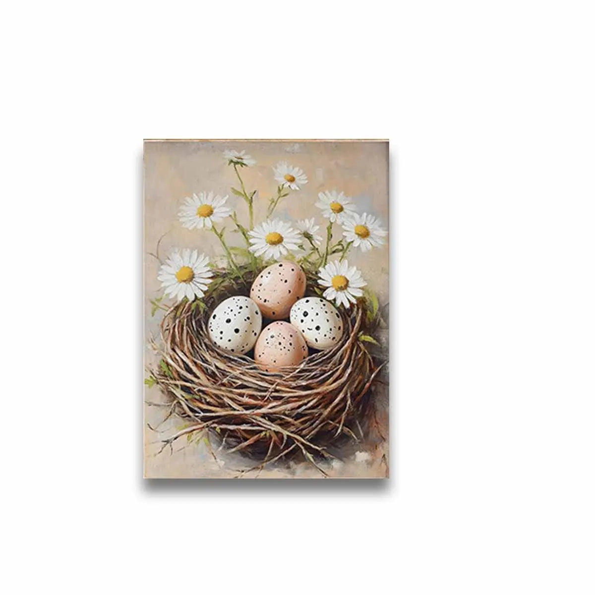 Easter Bunny Farmhouse Canvas Wall Art | Spring Floral Print