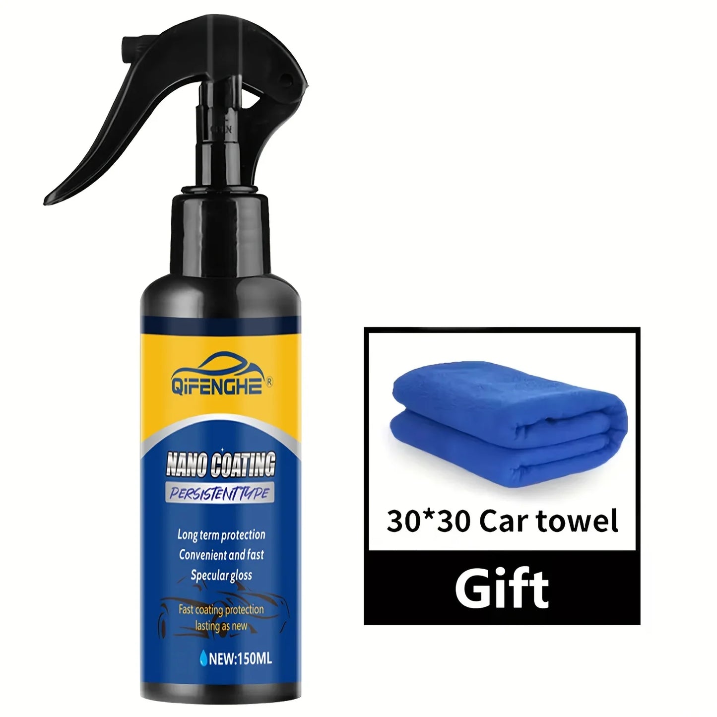 Car Polish & Wax Coating Set with Sponges & Towel