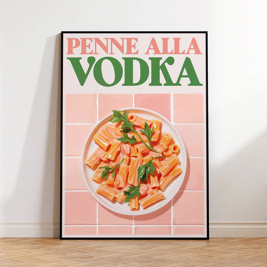 Penne Alla Vodka Canvas Wall Art | Modern Minimalist Food Print Canvas Wall Art Peaceful Pleasures Health and Wellness G4393 30x40cm Wood Framed