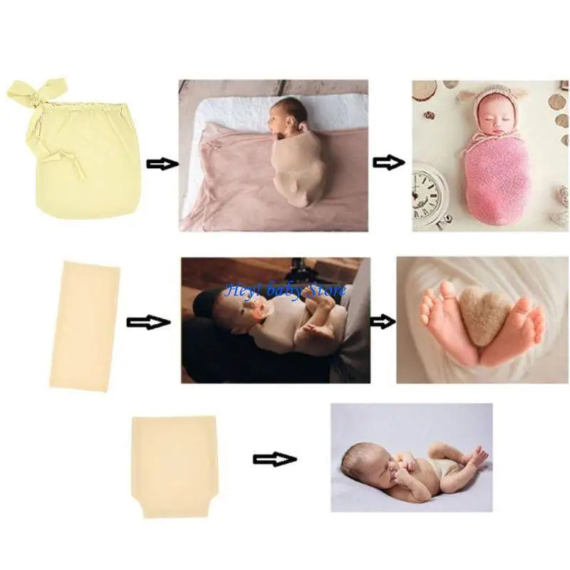 Newborn Photography Wrapping Bag & Diaper Cover Props Set