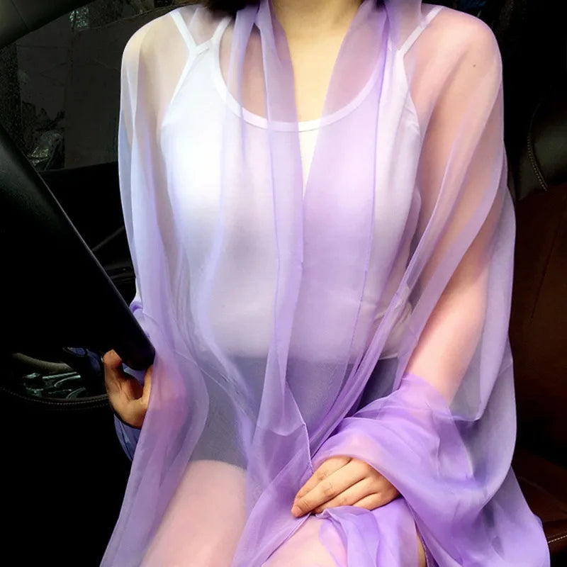 Women's Chiffon Shawl Wrap – Lightweight Summer Sunscreen Scarf