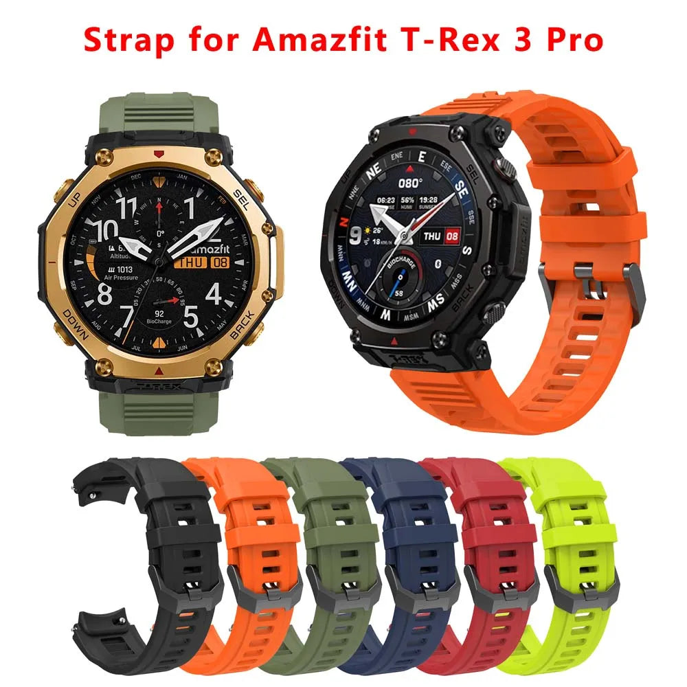 Official Silicone Strap for Amazfit T-REX 3 Pro Smart Watch Strap Watchband Sport Wristband Bracelet for T-Rex3 Pro Accessory Peaceful Pleasures Health and Wellness
