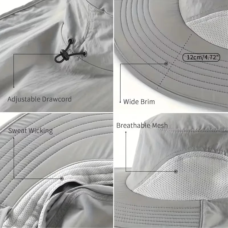 Waterproof Bucket Hat Wide Brim UV Sun Protection & Neck Cover