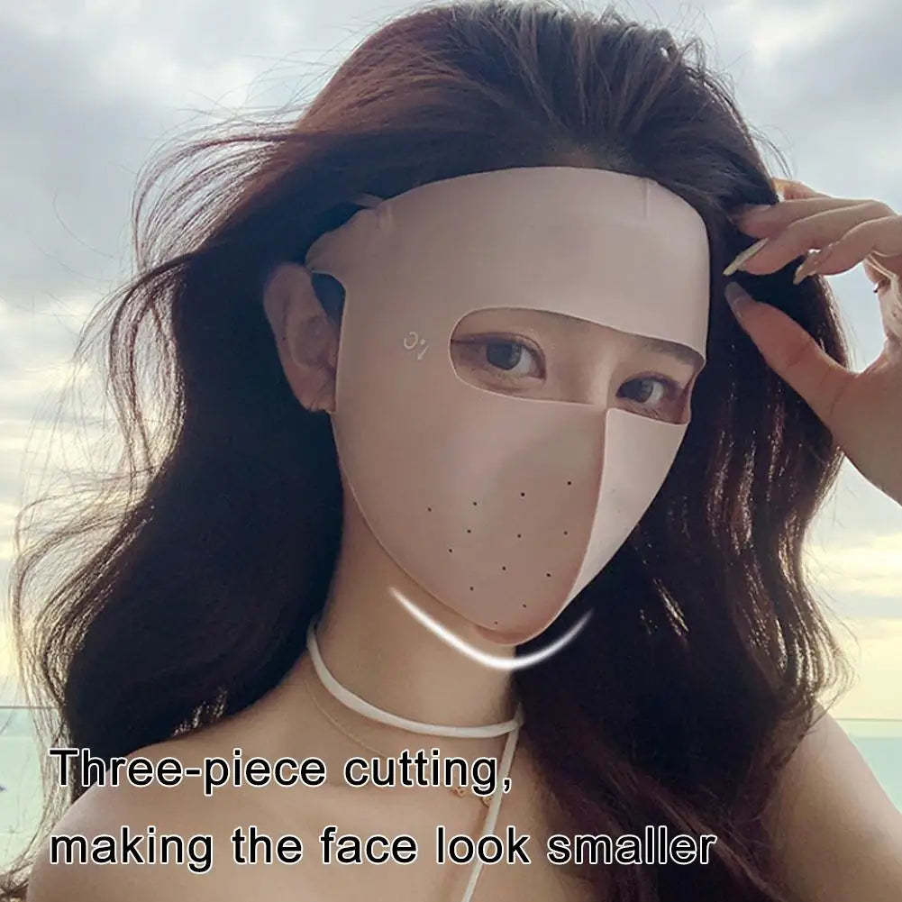 Women's Full Face UV Protection Mask, Breathable Ice Silk Sunscreen Cover for Outdoor Reusable Sunscreen Dustproof Mask Peaceful Pleasures Health and Wellness