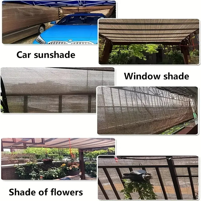 UV Protection Brown PE Shade Cloth Durable Outdoor Sun Netting with Grommets for Travel Picnics Poolside Breathable Fabric Tents Peaceful Pleasures Health and Wellness