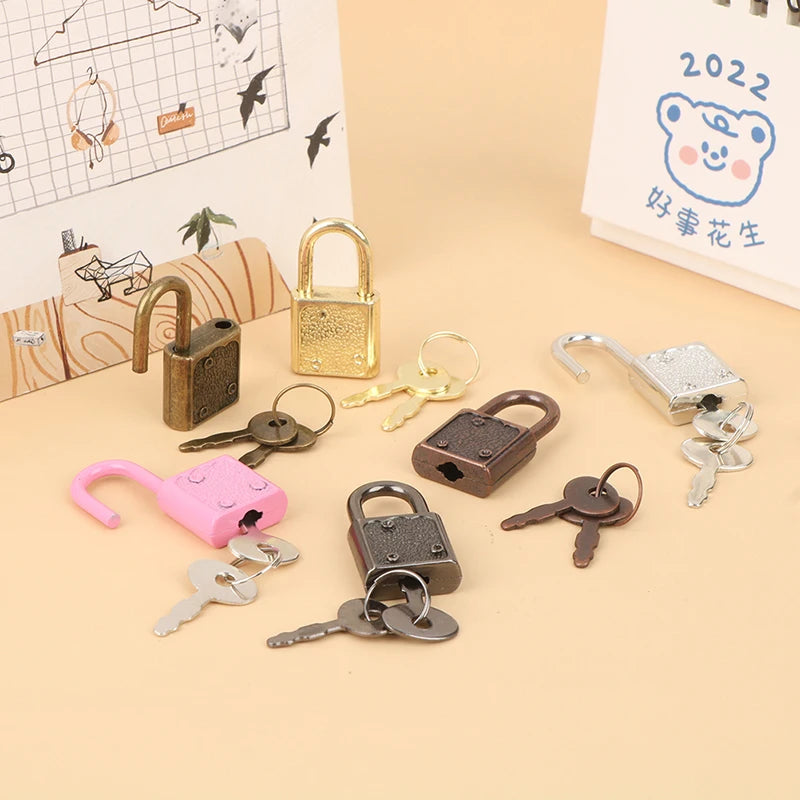 1Set 6Colors Rectangle Padlocks Mini Luggage Hardware Locks With Key Lock For Travel Wedding Jewelry Box Diary Book Suitcase Peaceful Pleasures Health and Wellness