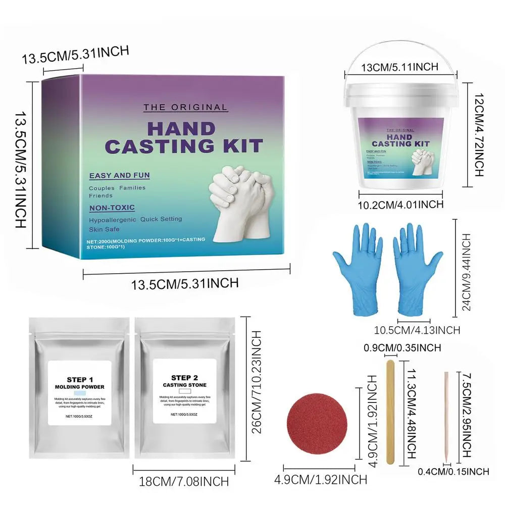 Hand Casting Kit DIY Plaster Mold Sculpture Tool Couples Hand Mold Keepsake For Family Friends, Valentine Mothers Day Wedding Peaceful Pleasures Health and Wellness A