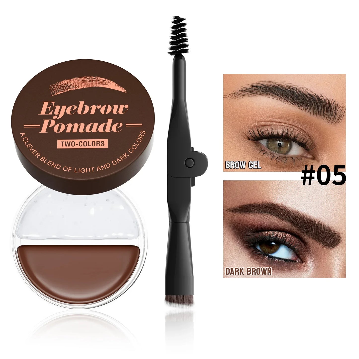 Hello Kiss 2-in-1 Two-Color Eyebrow Cream | Waterproof & Long Lasting