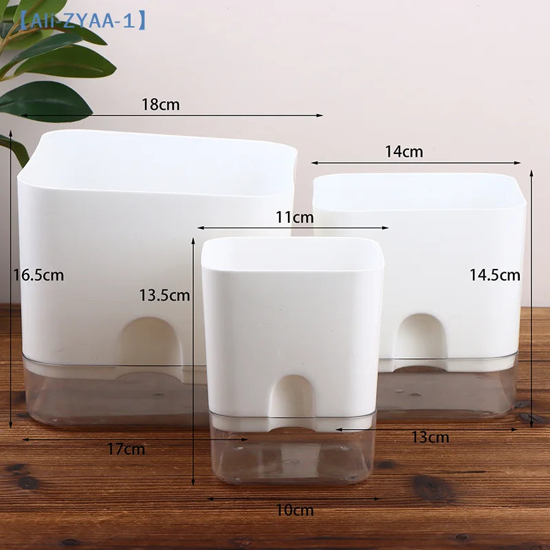 Self-Watering Double-Deck Plant Pot | Auto Wick Flowerpot