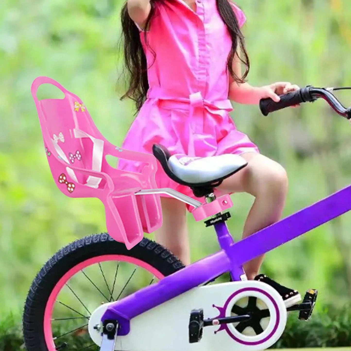 Kids Bike Doll Seat with Stickers – Universal Bicycle Accessory