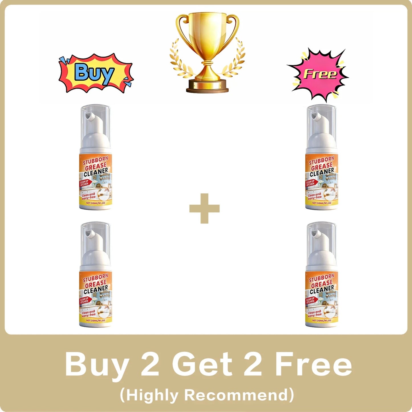Kitchen Grease Foam Cleaner | Stove & Range Hood Degreaser