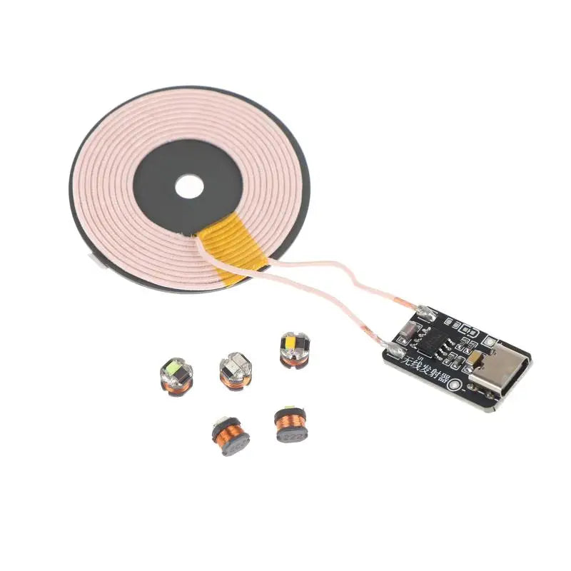 TYPE-C 5V Inductive Wireless Power Transmitter With LED Receiver Coil For DIY Model Small Home Lighting Solutions Peaceful Pleasures Health and Wellness Module w 5 lights