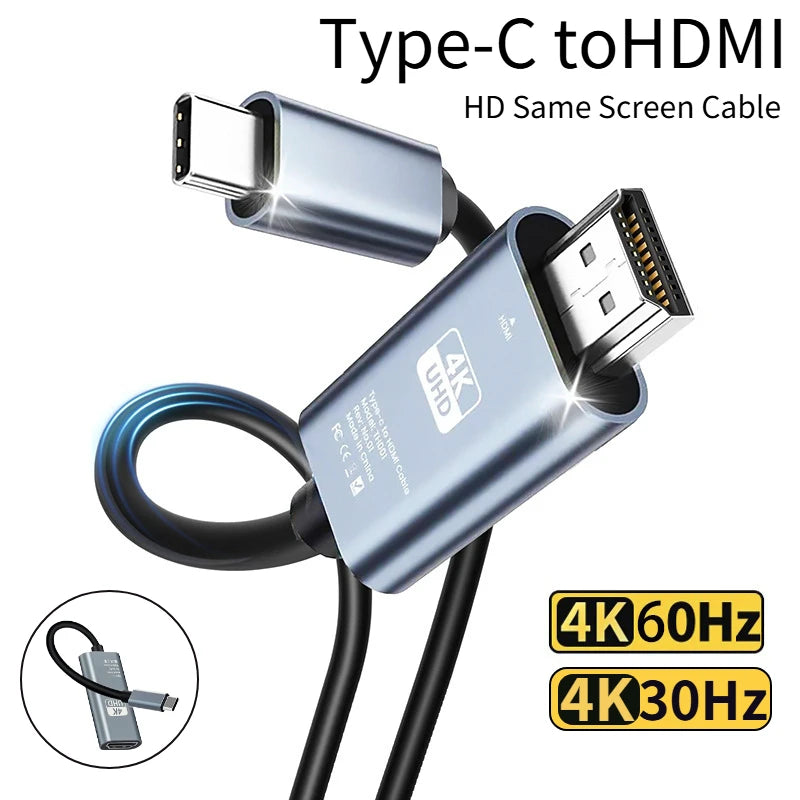 4K 30/60Hz USB C to HDMI Cable Type C Adapter HDTV Converter Cable For iPhone 15 TV Converter MacBook Air iPad Samsung laptop Peaceful Pleasures Health and Wellness