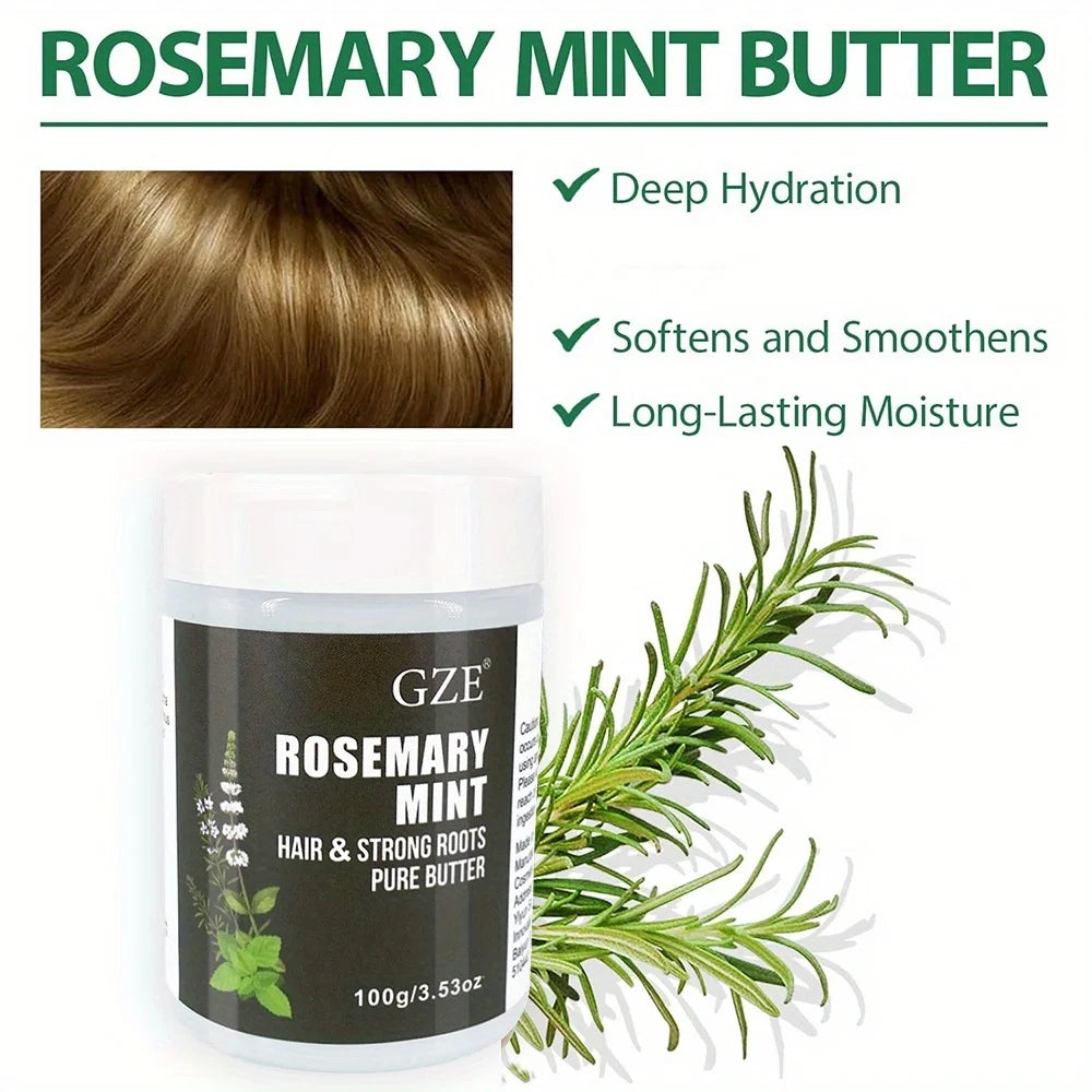 GZE Rosemary Mint Hair Butter – Growth & Damage Repair 100g Hair Growth Butter Peaceful Pleasures Health and Wellness