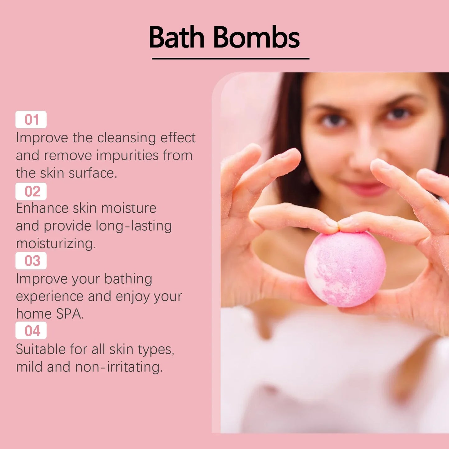 Rose & Dragon Fruit Bath Bombs – Aromatherapy Spa Gift Set