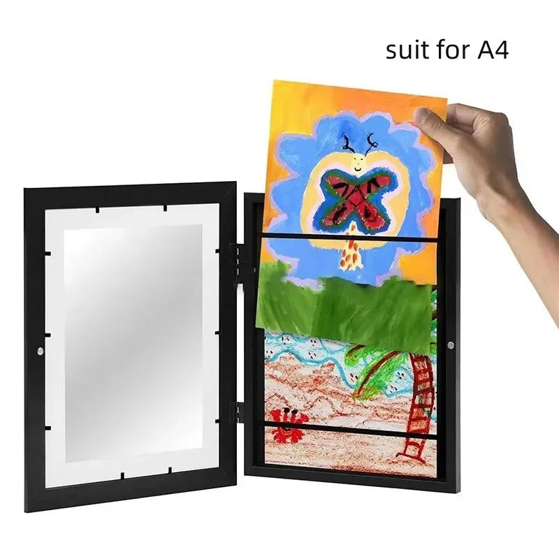 Children's Wooden Magnetic Art Display Frame | Easy Swap