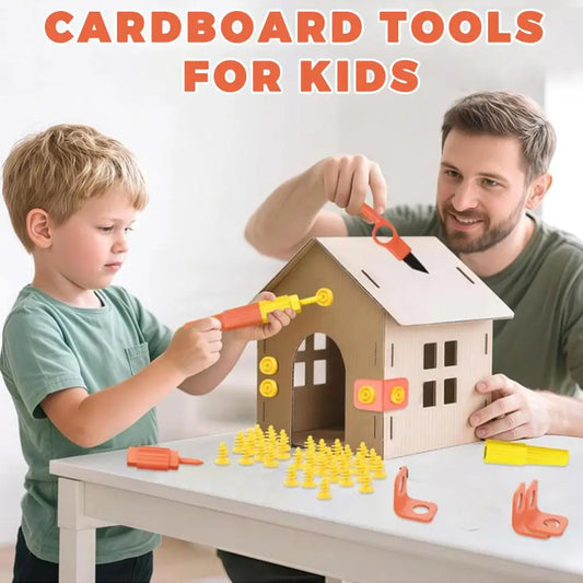 148-Piece Cardboard DIY Construction Kit | Kids STEM Toy STEM Building Kit Peaceful Pleasures Health and Wellness