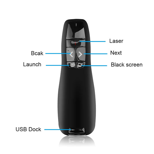 R400 2.4Ghz Wireless USB Receiver Presenter Pointer Pen Page Turning pen Remote Control For Presentation For Office Peaceful Pleasures Health and Wellness Default Title