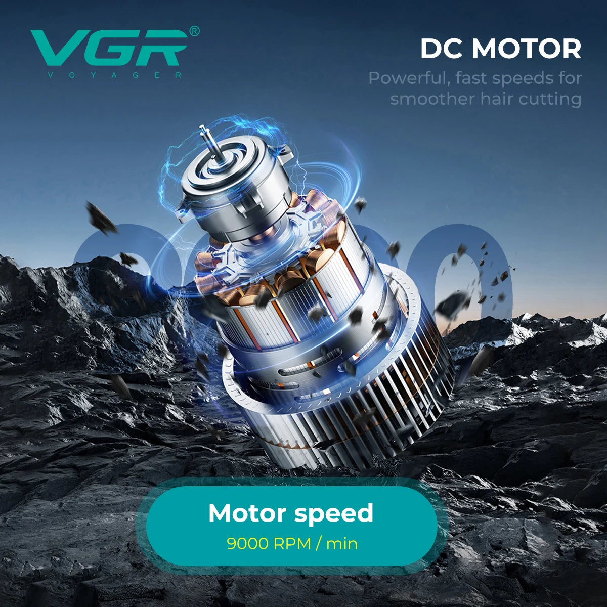 VGR electric hair clipper with 9000 RPM for men, LCD digital display hair salon, household oil head carving hair trimmer V-299 Peaceful Pleasures Health and Wellness