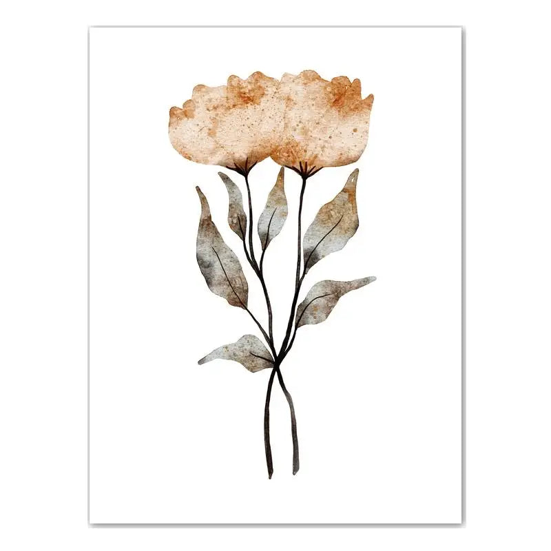 Boho Plant Wildflower Wall Art, Nordic Botanical Canvas Painting | Minimalist Poster for Living Room Bedroom Decor Peaceful Pleasures Health and Wellness 02 50x70cm NoFrame China Mainland