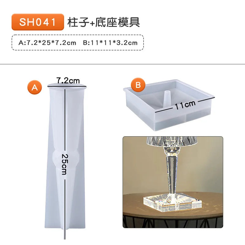 DIY Epoxy Resin Lamp Silicone Mold | Diamond Crystal Pattern