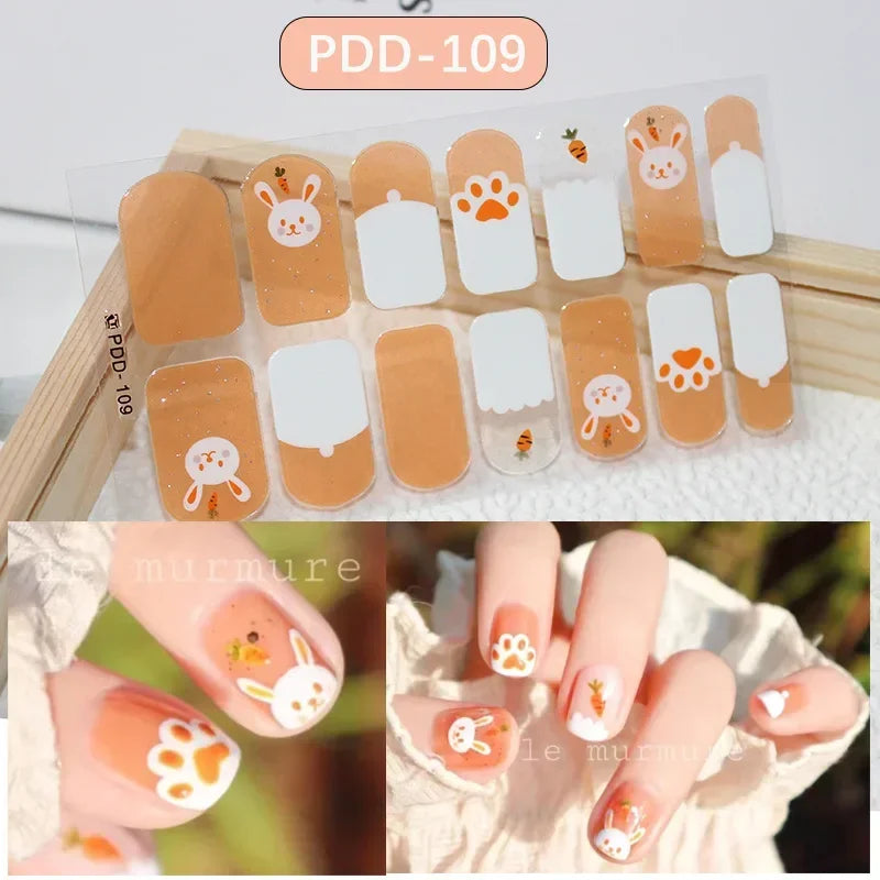 Self Adhesive Sparkling Glitter Full Cover Designer Art Nail Decoration Fashion Manicure Nail Stickers Peaceful Pleasures Health and Wellness PDD-109