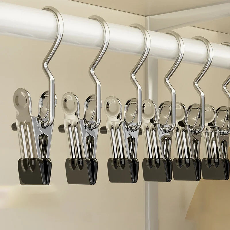 Wardrobe Wardrobe Organizer Clothes Laundry Portable Hangers Stainless Steel Clothespins Assembly Closet for Clothes Hanger Home Peaceful Pleasures Health and Wellness black 15pcs