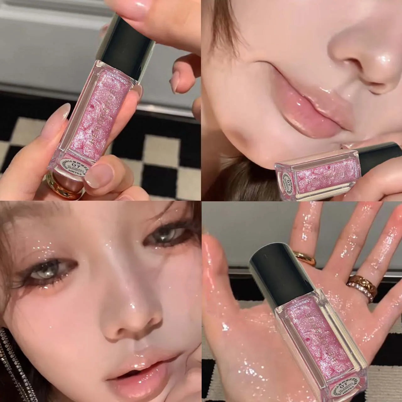 HERORANGE Pearlescent Glitter Lip Gloss | Long-Lasting Shimmer