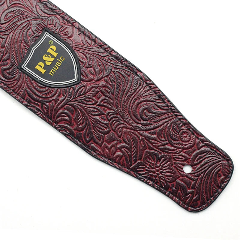 Pvsp Leather Guitar Strap Acoustic Electric Folk Guita Solid Durable