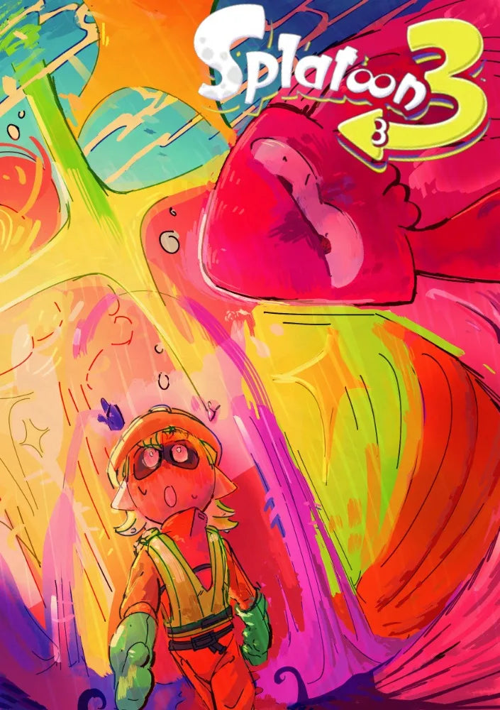 Classic game Splatoon 3 poster anime painting art Canvas printing Wall Home Living Room Internet bar decoration hanging painting Peaceful Pleasures Health and Wellness A13 20X30CM