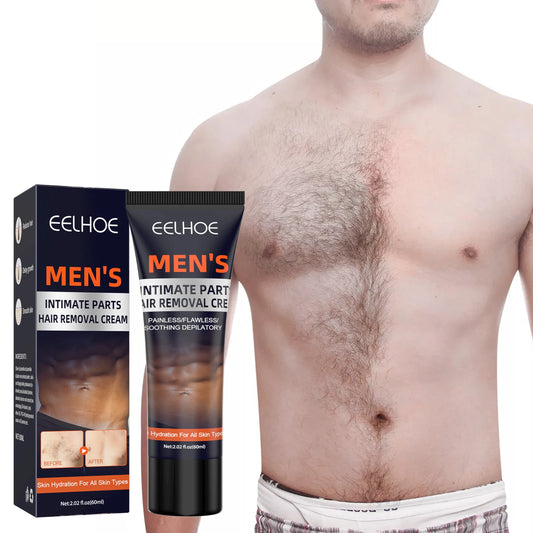 Eelhoe Men's Hair Removal Cream – Chest, Armpit & Legs 60ml Hair Removal Cream Peaceful Pleasures Health and Wellness