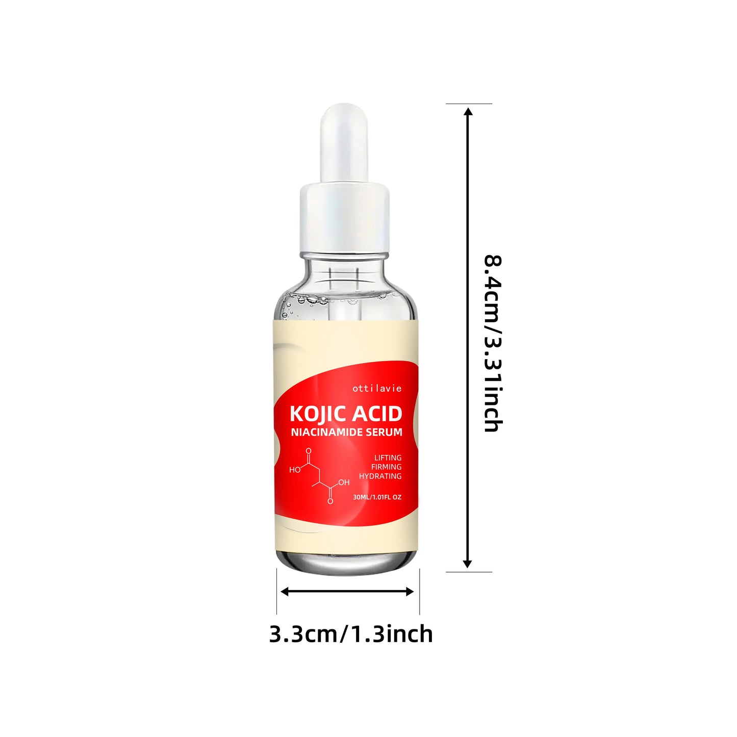 Ottilavie Kojic Acid & Niacinamide Serum - 1.69oz/1.01oz, Brightening, Firming & Hydrating, with Vitamins C&E, All Skin Types Peaceful Pleasures Health and Wellness