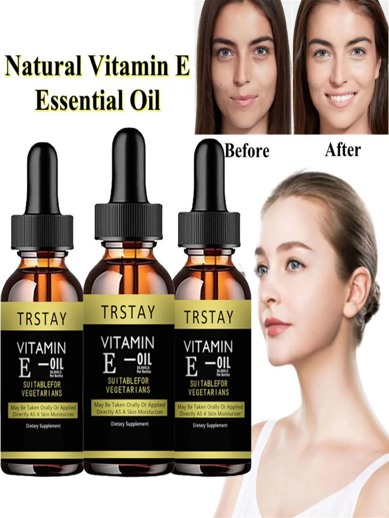 Vitamin E Face Essence Moisturizing Whitening Firming Anti-wrinkle Skin Care Prettycowry Women Facial Care Essential Oil Peaceful Pleasures Health and Wellness