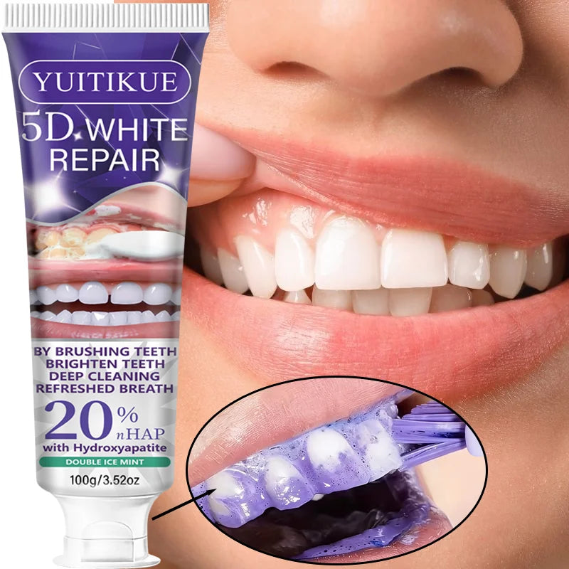 5D White Repair Toothpaste 100g | 20% Hydroxyapatite Whitening Whitening Toothpaste Peaceful Pleasures Health and Wellness