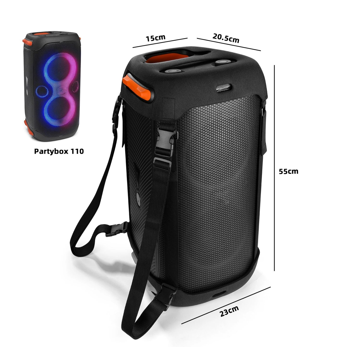 For JBL Partybox 110 Speaker EVA Case Outdoor Portable Stereo Shell Protective Cover With Shoulder Strap Peaceful Pleasures Health and Wellness