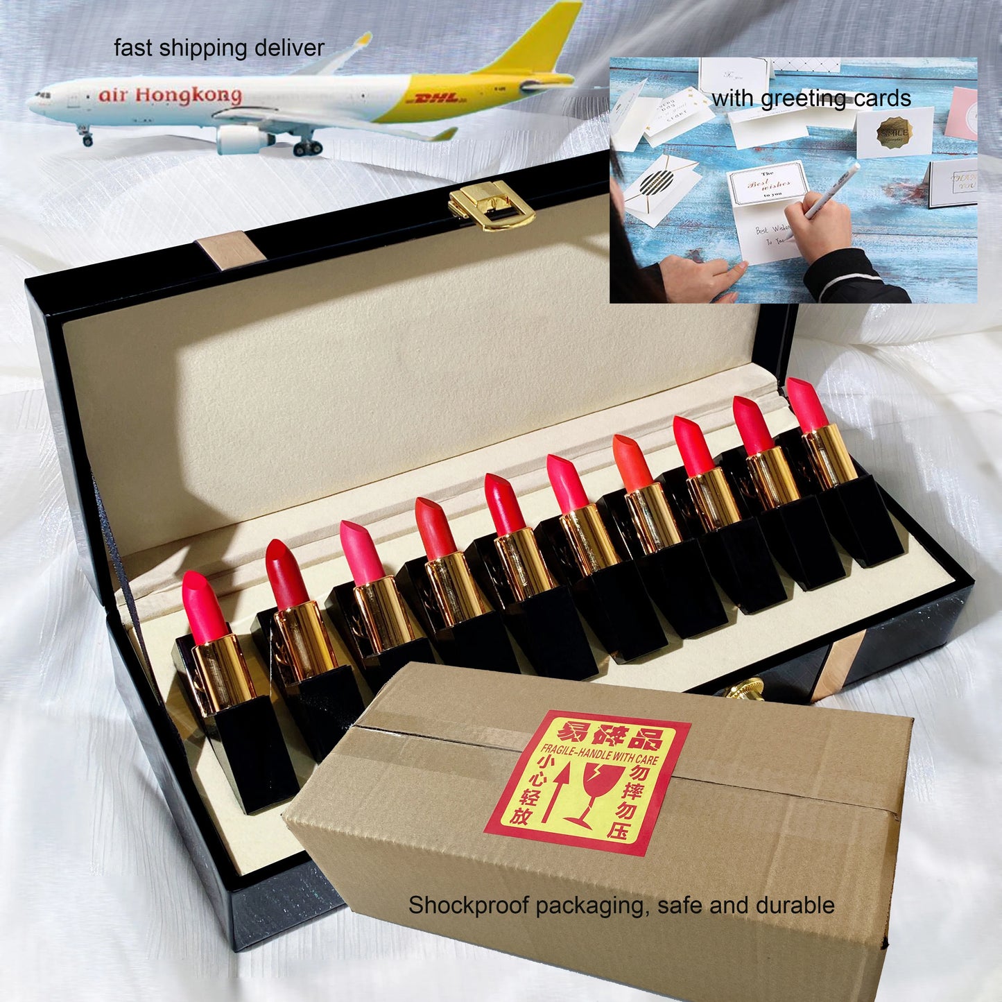 10-Pc Velvet Matte Lipstick Set | Luxury Wooden Gift Box