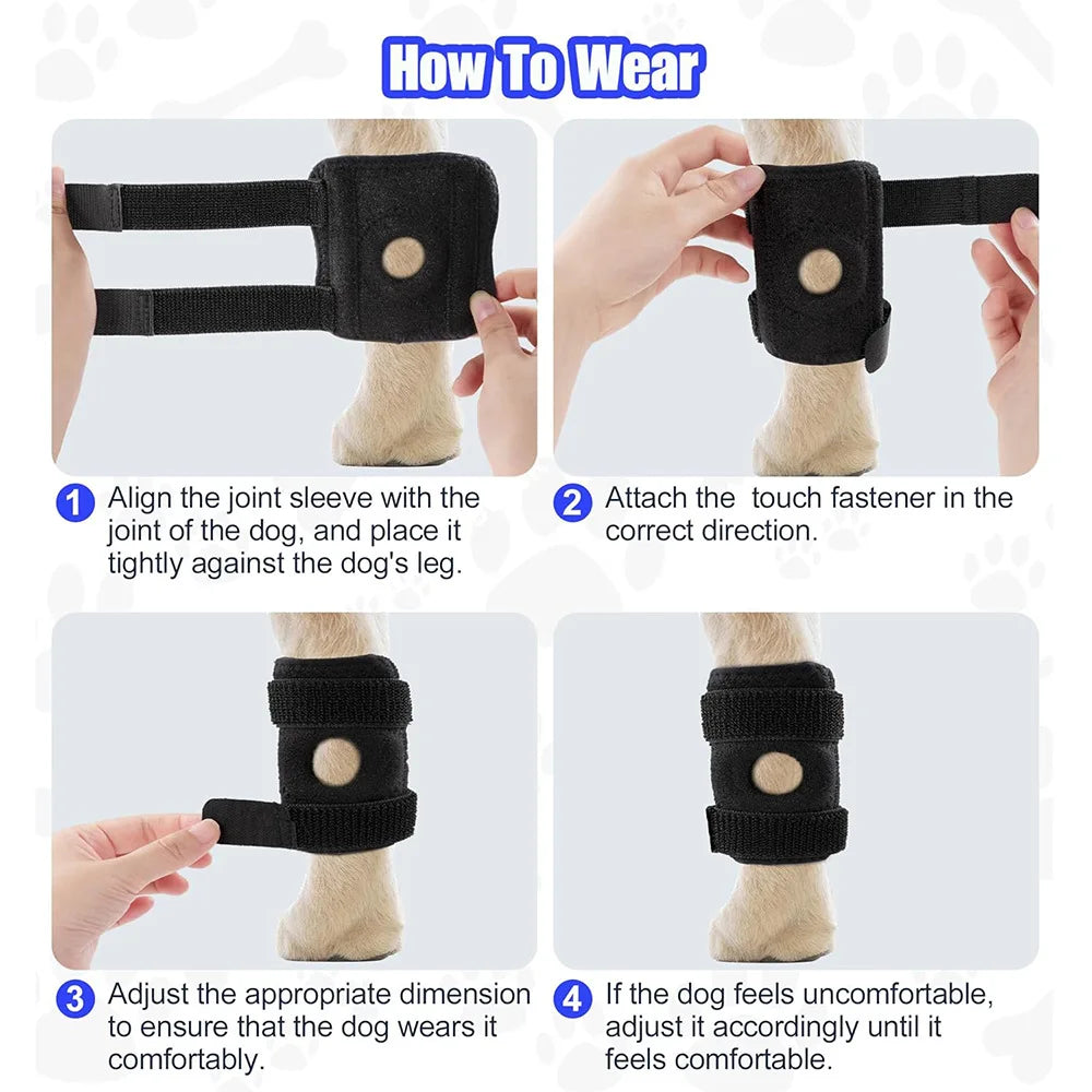 Dog Leg Hock Joint Wrap Pet Knee Pads For Dog Leg Arthritis Injury Recovery Protector Support Bandage Peaceful Pleasures Health and Wellness