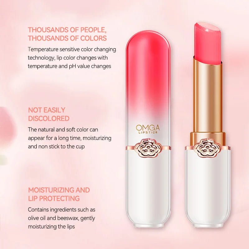 GECOMO Color-Changing Lip Balm | Peach Moisturizing Jelly Lipstick