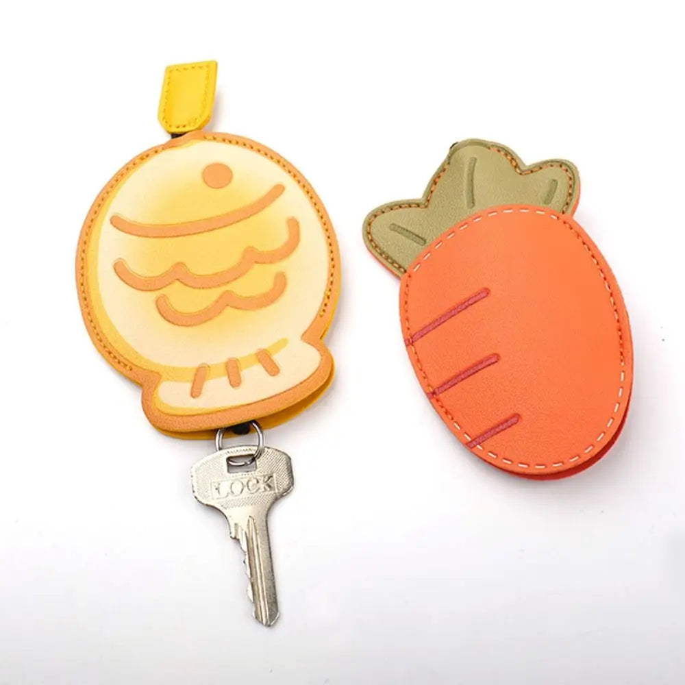 Creative Open Close Key Bag Pull Out Cartoon Cute Large Capacity Drawstring Universal Electric Vehicle Car Key Holder Daily Use Peaceful Pleasures Health and Wellness