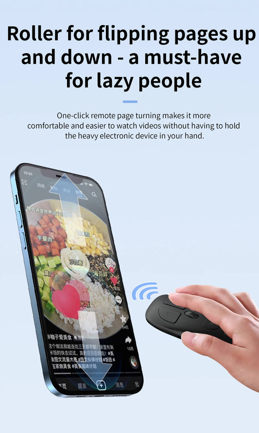 Cell Phone Bluetooth-Compatible Remote Control Selfie Video Remote Controller Automatic Page Turner All-Scenario Master Peaceful Pleasures Health and Wellness