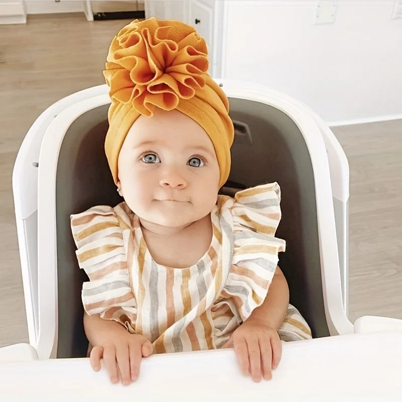 Baby Flower Turban Hats – Soft Head Wraps for Newborns 1–3Y